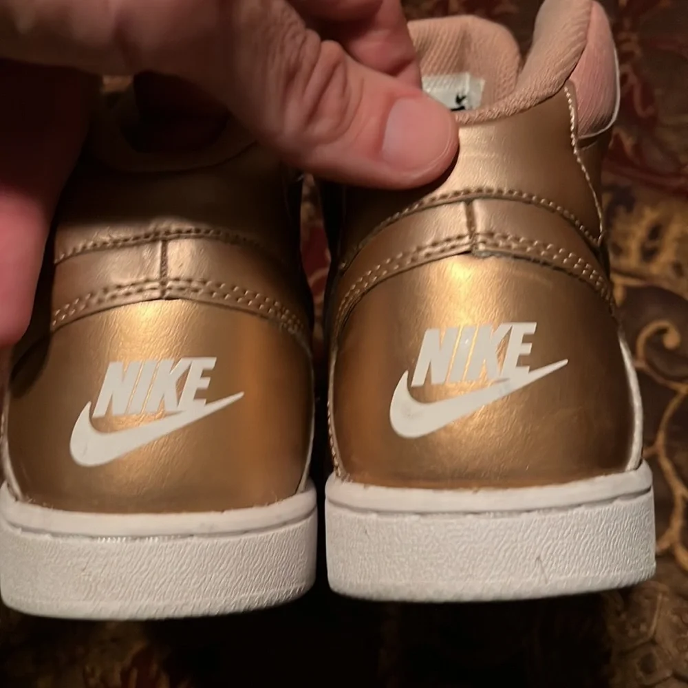 Nike Women's Metallic Rose Gold High-Top Sneakers